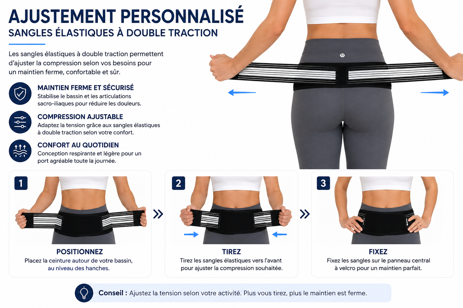 SacroBelt™ – Ceinture de soutien sacro-iliaque